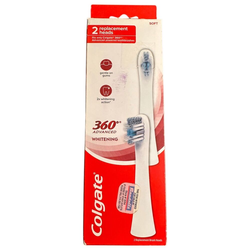 Colgate 360 Advanced Whitening Replacement Heads Soft 2 Count NOS Discontinued